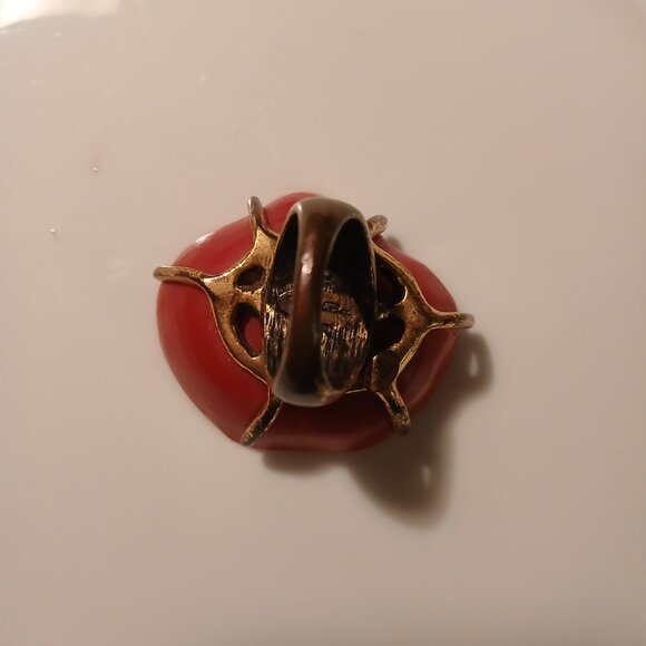 Oscar de la Renta Red Rose Enamel Ring - Picture 4 of 7